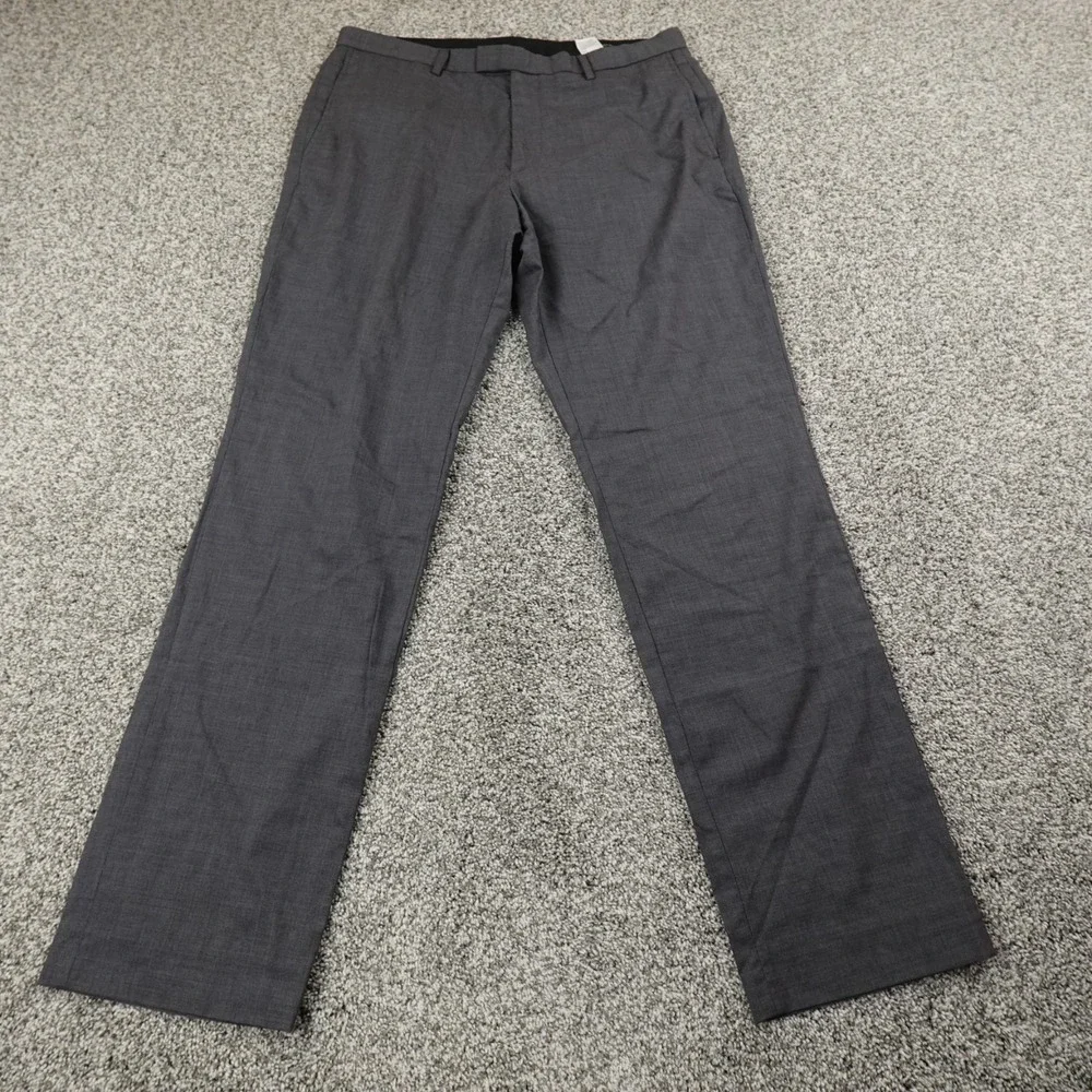 Banana Republic Pants Mens 34X34 Gray Wool Chino Trouser‎ Slacks Flat Front Flex